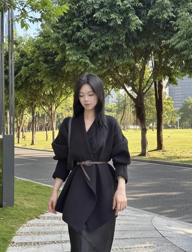 Asymmetrical Open Front Cardigan
