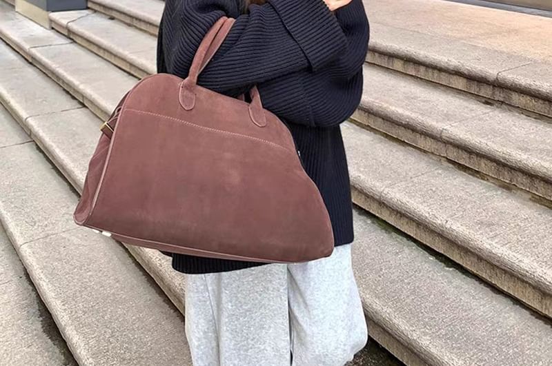 Drop-Shoulder Ribbed Plain Knit Cardigan