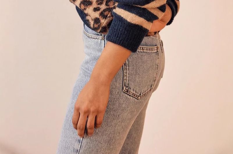 Leopard Print Striped Long Sleeve V-Neck Loose Cardigan
