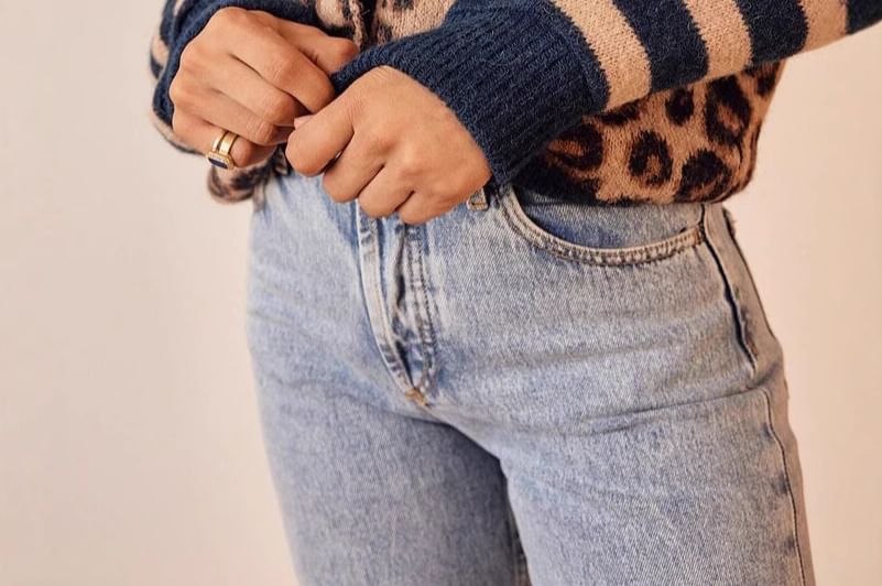 Leopard Print Striped Long Sleeve V-Neck Loose Cardigan