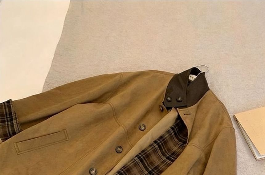 Two Tone Oversized Single-Breasted Jacket