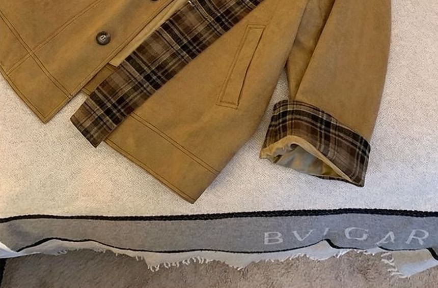 Two Tone Oversized Single-Breasted Jacket