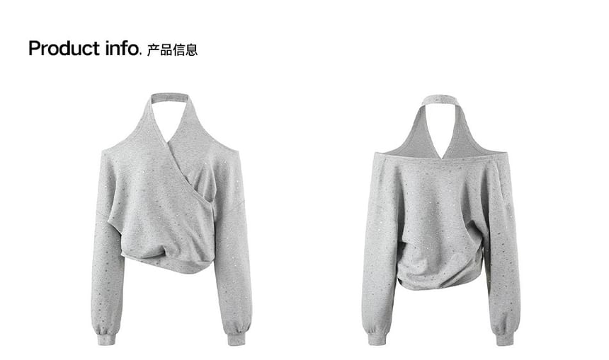 Cold-Shoulder Star Print Sweatshirt