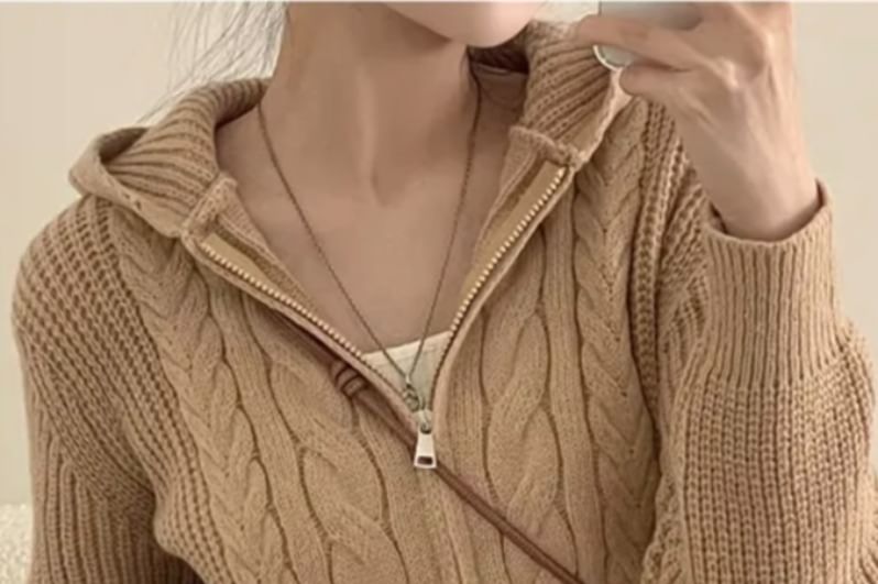 Hooded Zip-Up Cardigan