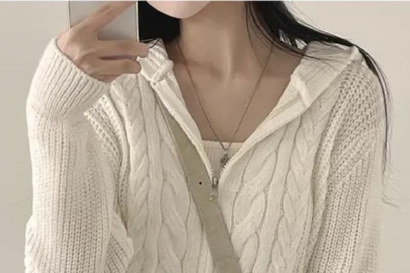 Hooded Zip-Up Cardigan