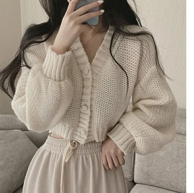 V-Neck Button-Up Cardigan
