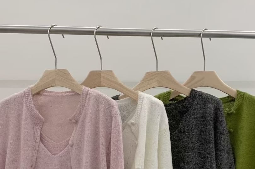Scoop Neck Knit Cami with Ruffle Cardigan Set
