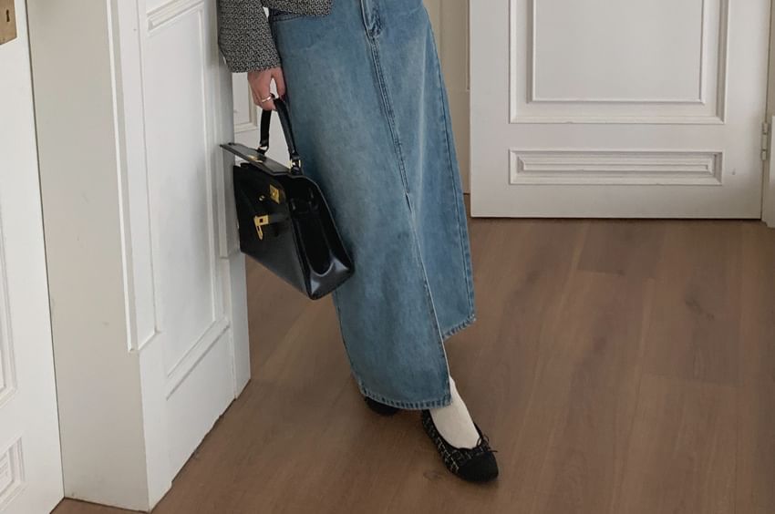 Round Neck Tweed Button Jacket