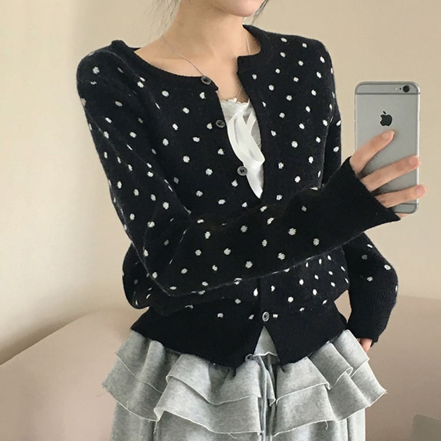 Dotted Long Sleeve Cardigan