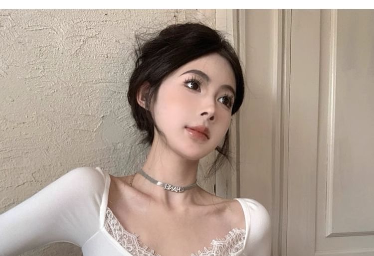 Off-Shoulder Flared-Sleeve Basic Crop Tee