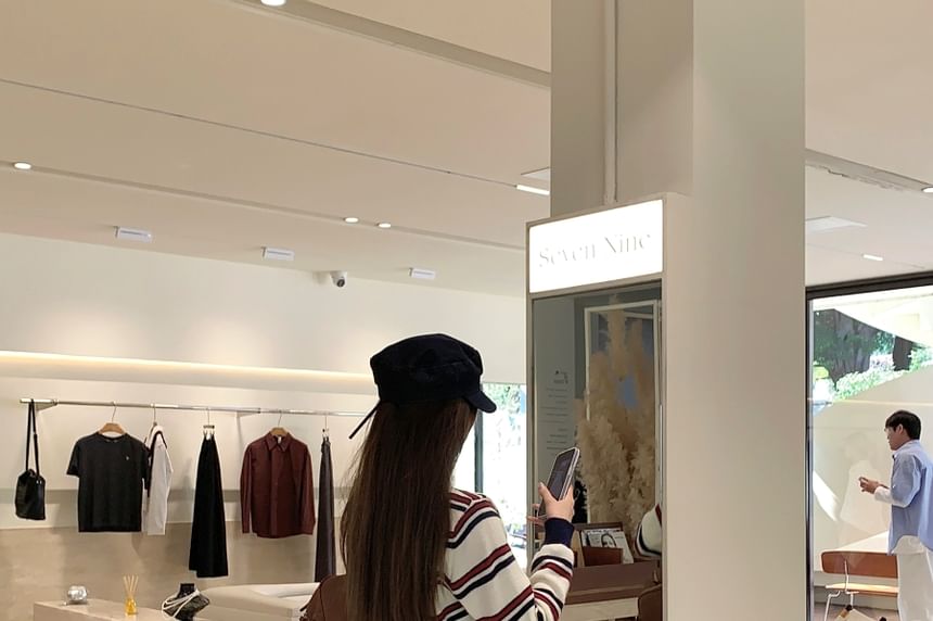 Striped Crew Neck Knit Cardigan