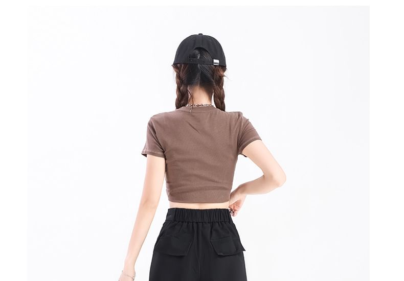 High Rise Plain Wide Leg Cargo Pants