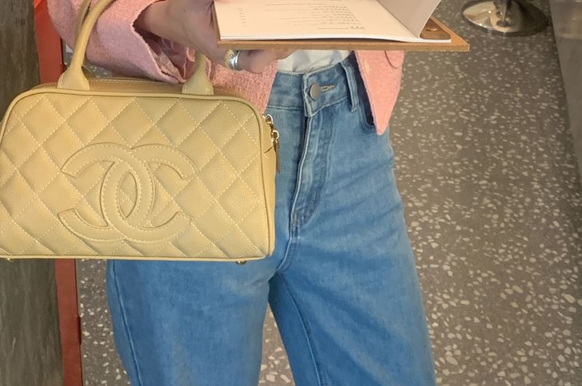 Crew Neck Double-Breasted Plain Tweed Jacket