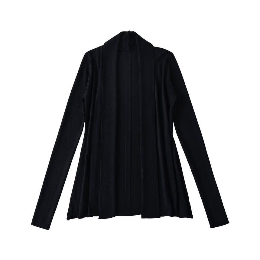 Open-Front Classic Knit Cardigan