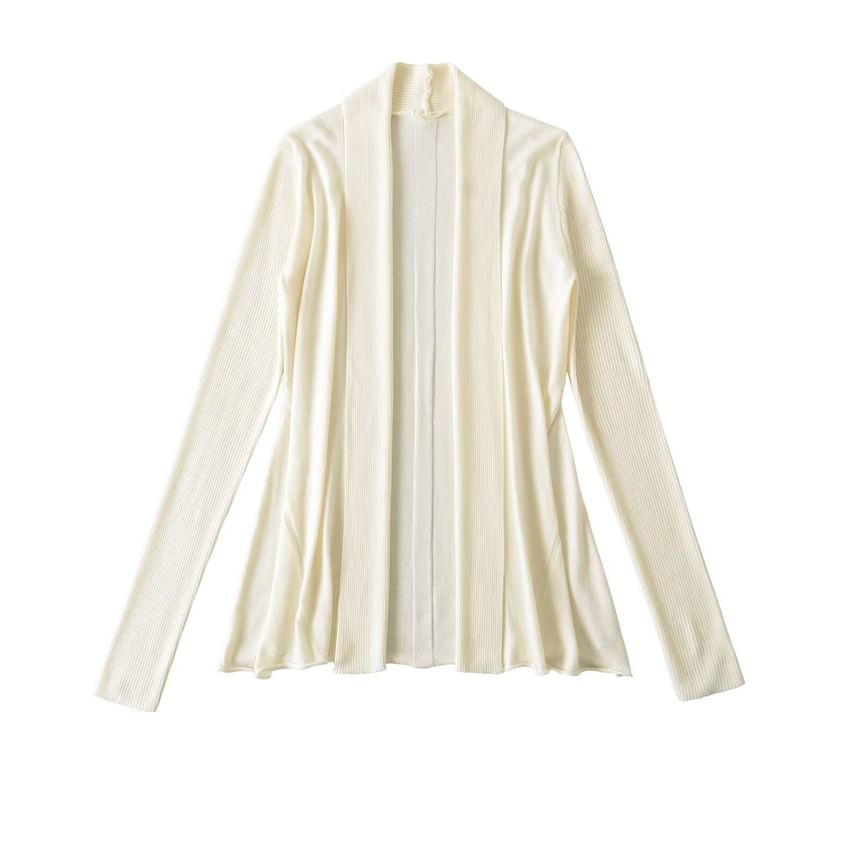Open-Front Classic Knit Cardigan
