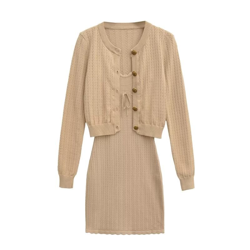 Sleeveless Mini Bodycon Dress and Cardigan Set