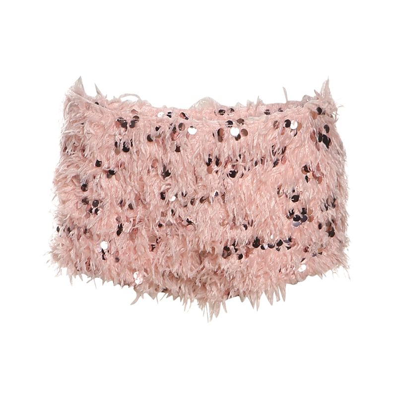 V-Neck Tassel Glitter Cami Top or Low-Rise Shorts
