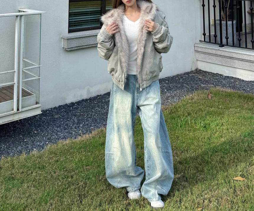 Fleece-Lined Hooded Zip Jacket