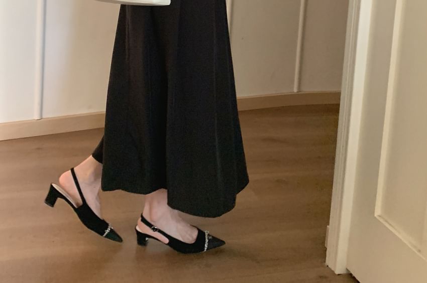 Long-Sleeve V-Neck Plain Maxi A-Line Dress