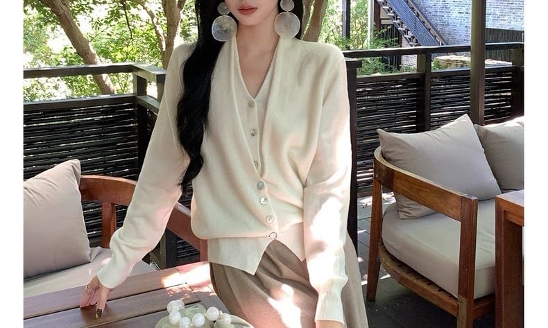 V-Neck Mock Two Piece Cardigan