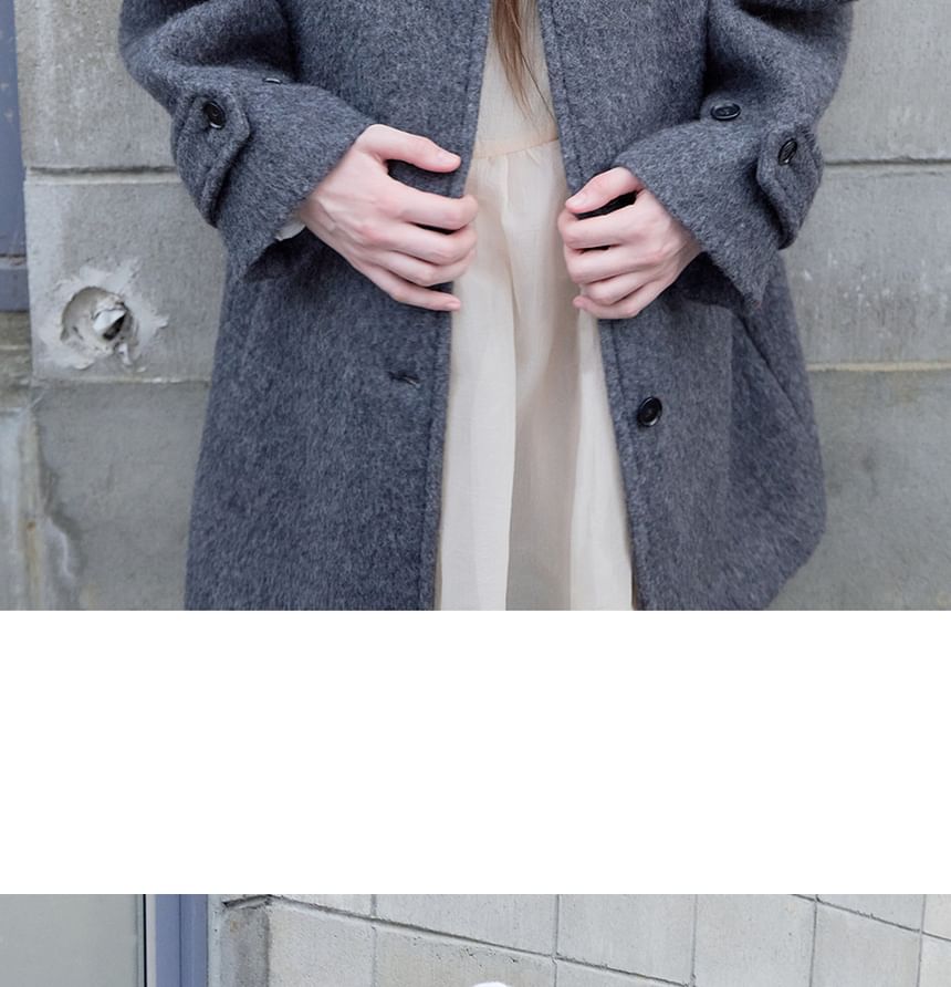 Woolen Half Mac Coat (Gray)