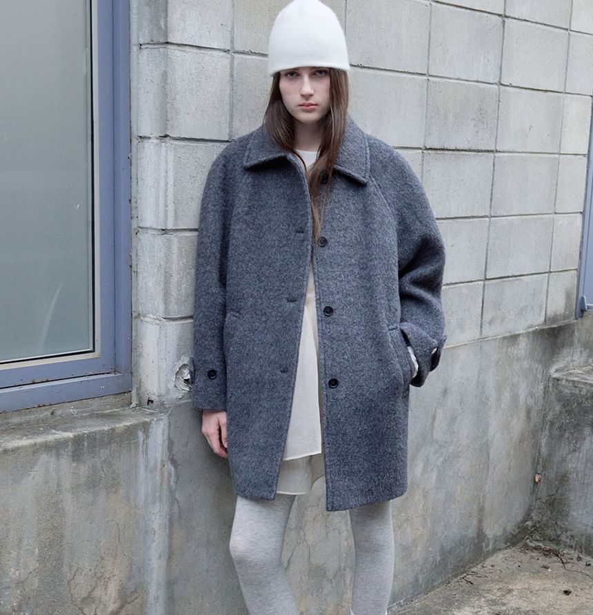 Woolen Half Mac Coat (Gray)