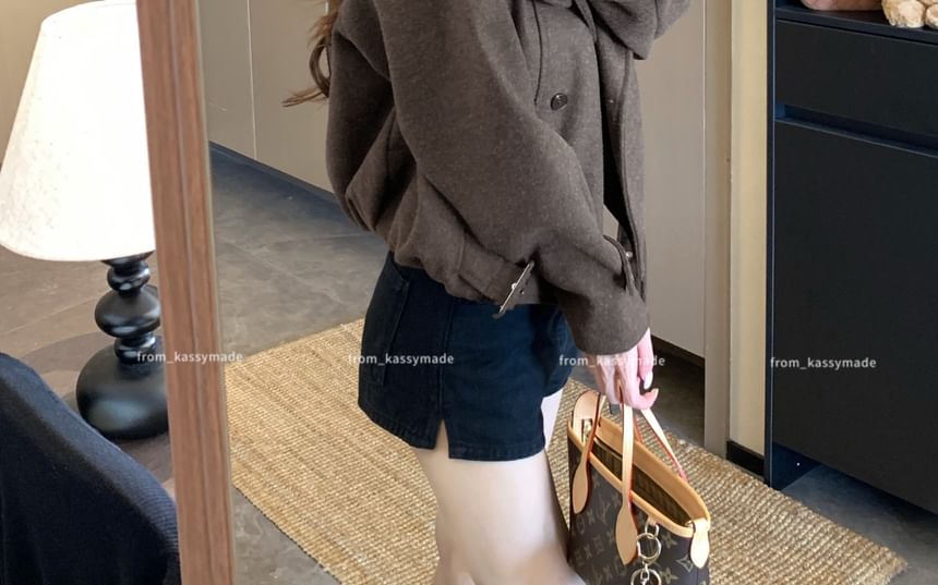 Plain Buckled Wool Jacket