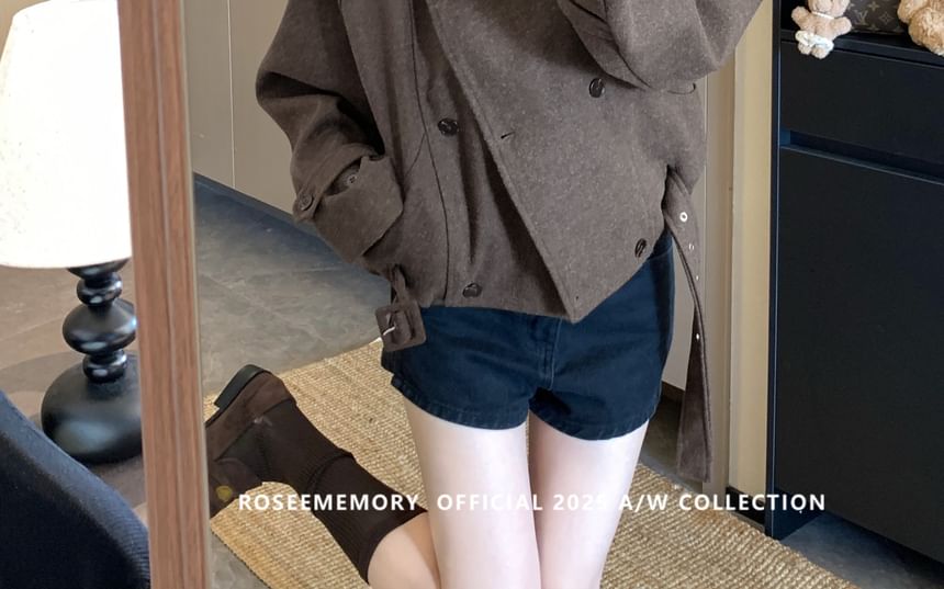 Plain Buckled Wool Jacket