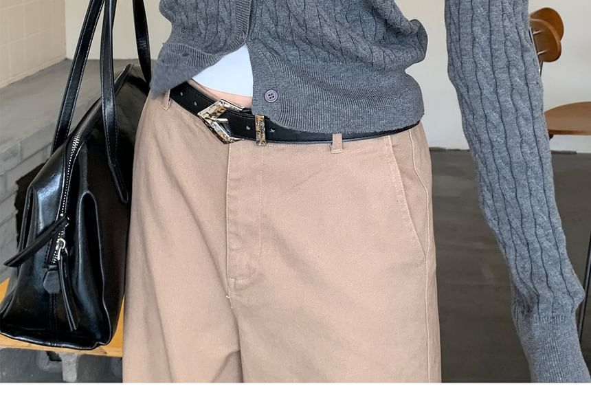 Button-Up Plain Cardigan