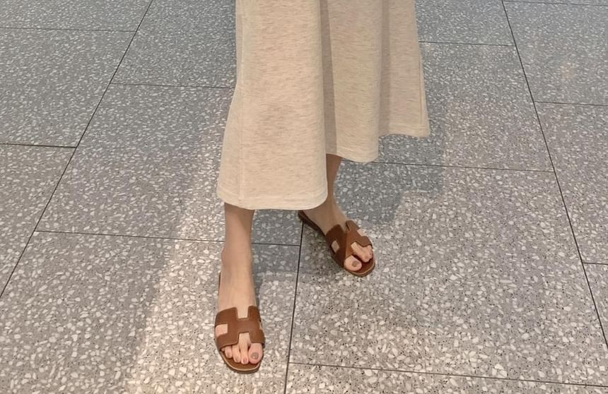 Long Sleeve Plain Slit Maxi Loose Fit Dress