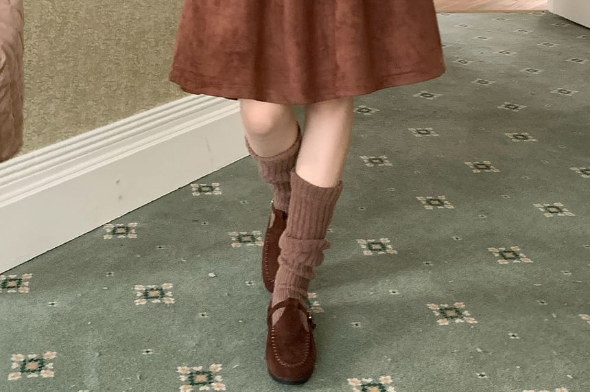 High Waist A-Line Skirt Plain Style