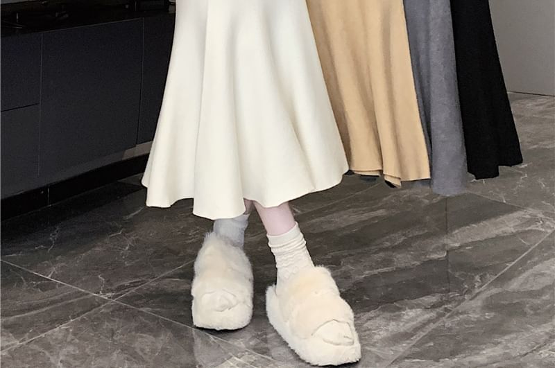 High Waist Mermaid Midi Skirt Plain