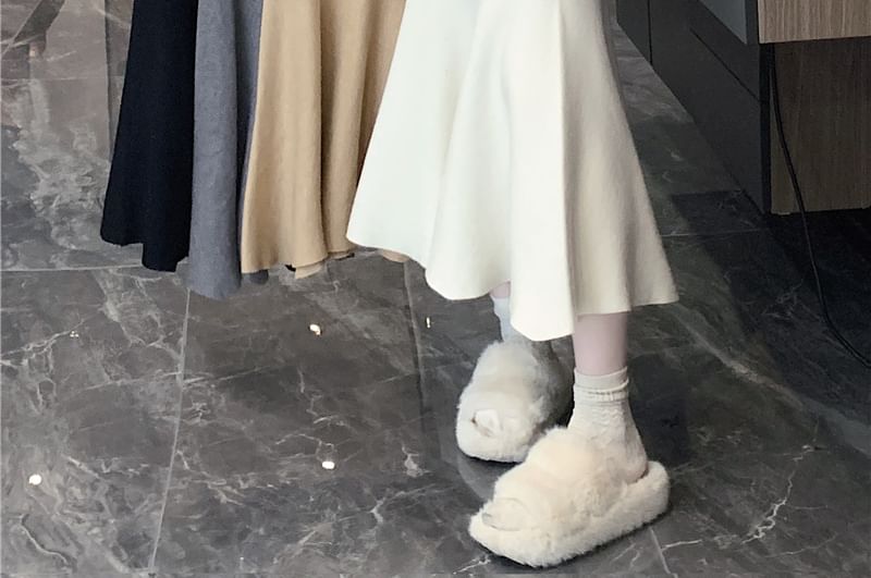 High Waist Mermaid Midi Skirt Plain