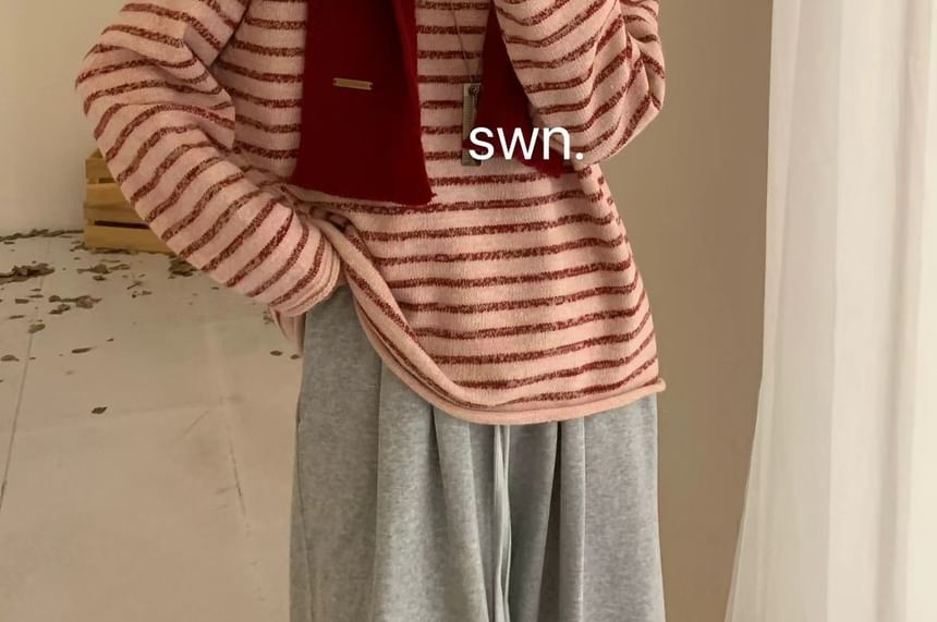 Striped Sweater with Round Neck