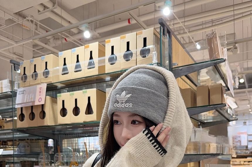 Contrast Trim Half-Zip Hooded Sweater