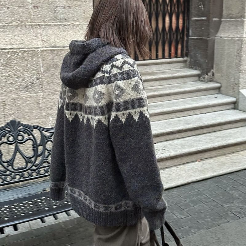 Jacquard Toggle Cardigan