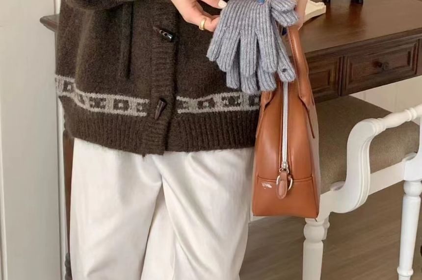 Jacquard Toggle Cardigan