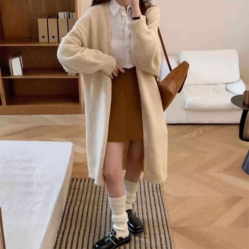 Plain Long Cardigan