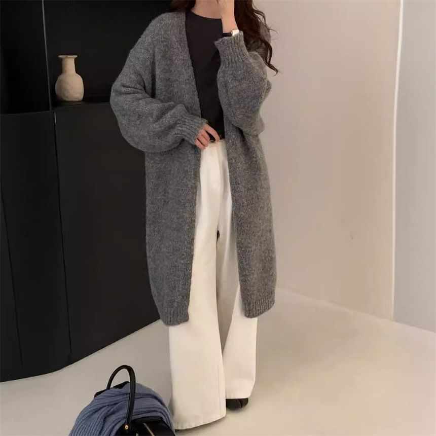Plain Long Cardigan