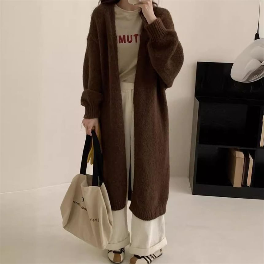 Plain Long Cardigan