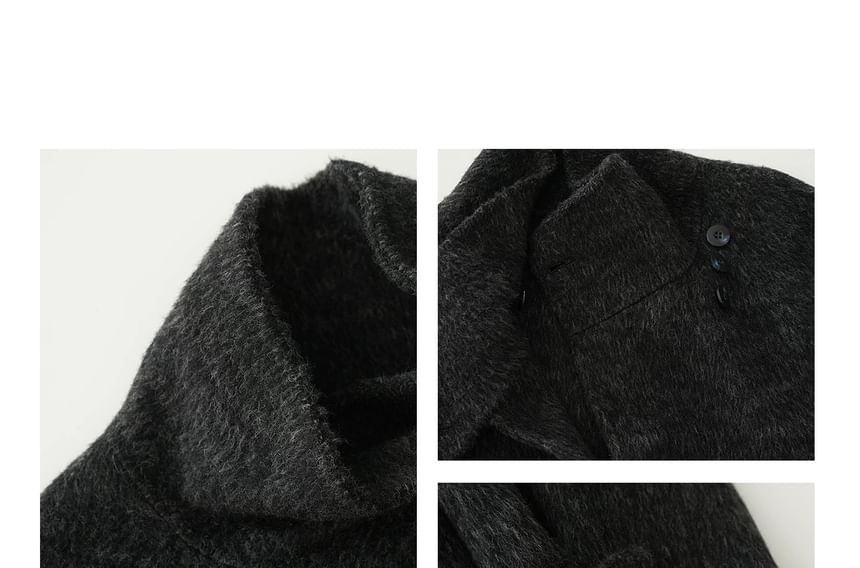 Stand Collar Fluffy Sashed Coat