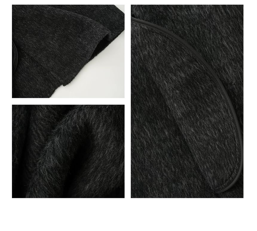 Stand Collar Fluffy Sashed Coat