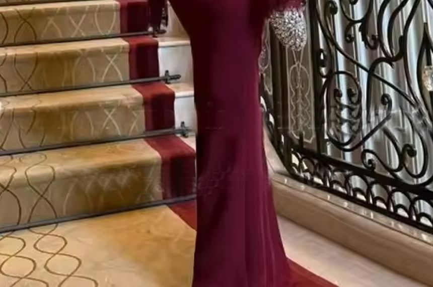 Long Sleeve Square Neck Plain Cutout Back Panel Lace Maxi Sheath Dress