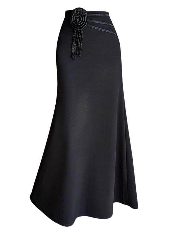 High Rise Maxi Mermaid Skirt Plain