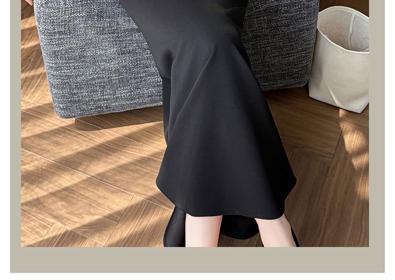 High Rise Maxi Mermaid Skirt Plain