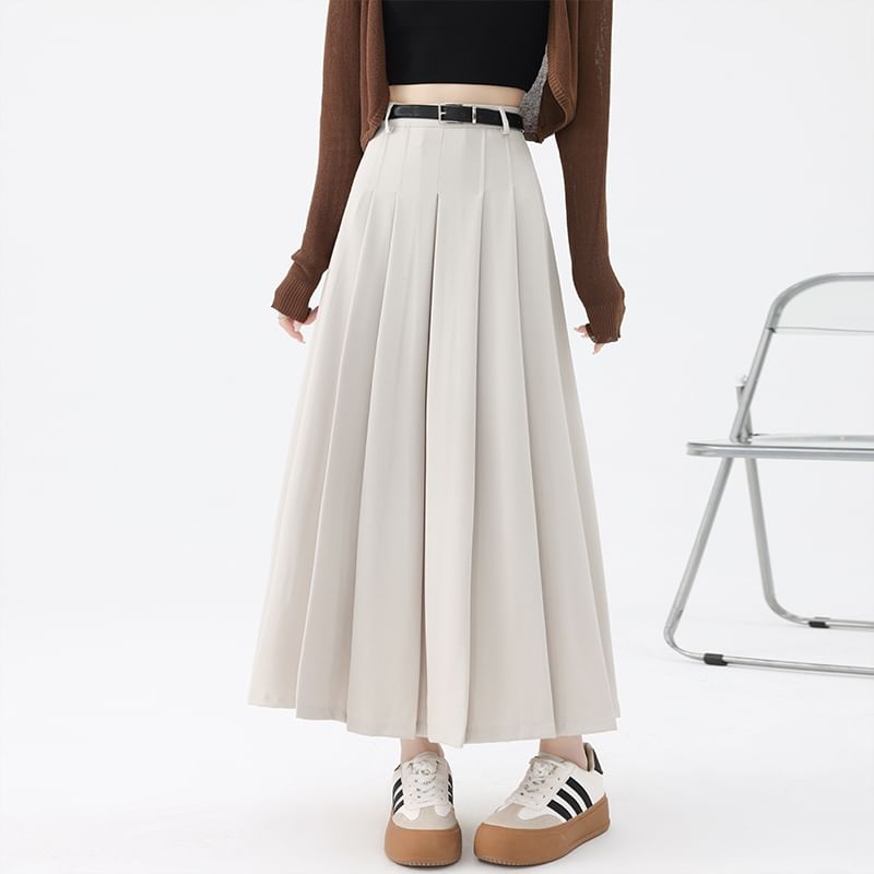 High Rise Maxi A-Line Skirt Plain