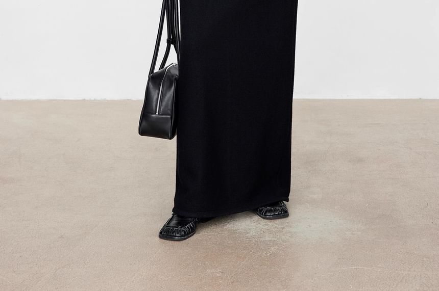 Crew Neck Braided Trim Open Front Tweed Jacket