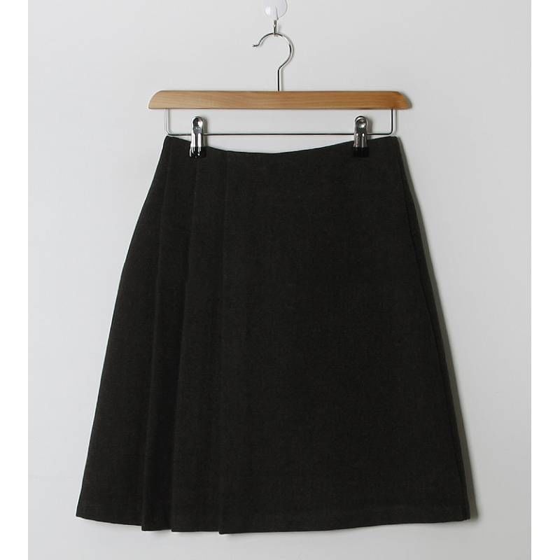 Pleated A-Line Skirt with High Waist