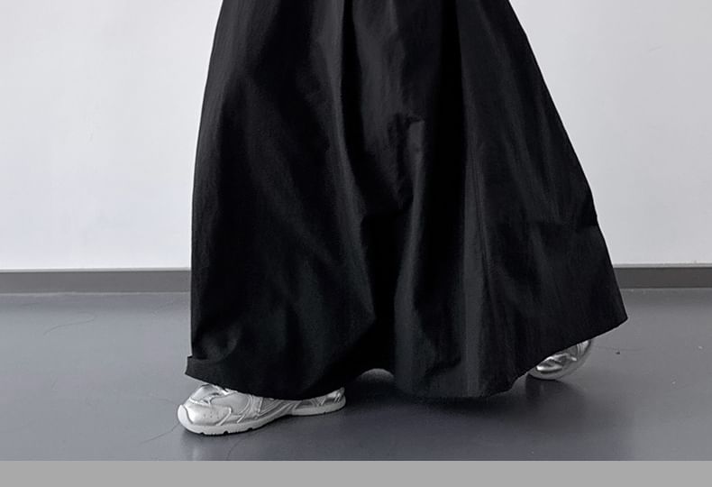 Mid Rise Plain Maxi A-Line Skirt