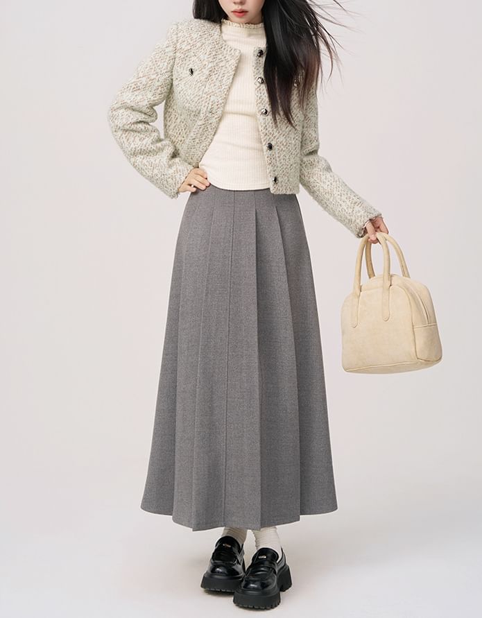 Button-Up Tweed Jacket